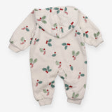 Hooded romper  white festive