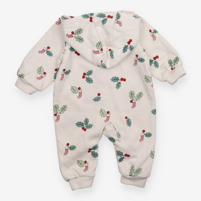 Hooded romper  white festive