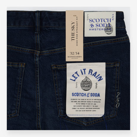Jeans Blue Straight Leg High Rise Let It Rain