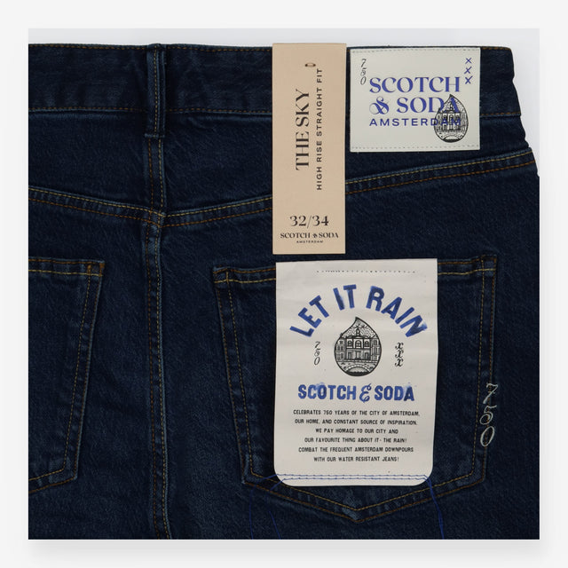 Jeans Blue Straight Leg High Rise Let It Rain