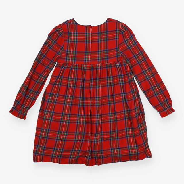 Dress Tartan Red with Embroidery in the Front