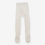 Tights white with sparkle golden stars