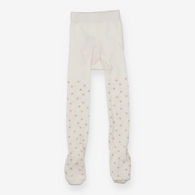 Tights white with sparkle golden stars
