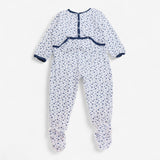 Sleepsuit white velour blue boats and anchors 