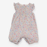 Floral Romper with Frill Sleeves