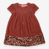 Dress pink velour sequins