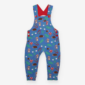Dungarees blue mouse toadstool woodland jersey