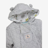 Pramsuit Jersey Quilted Grey with Elephant Lining