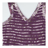  V-neck Dress purple sequins floaty