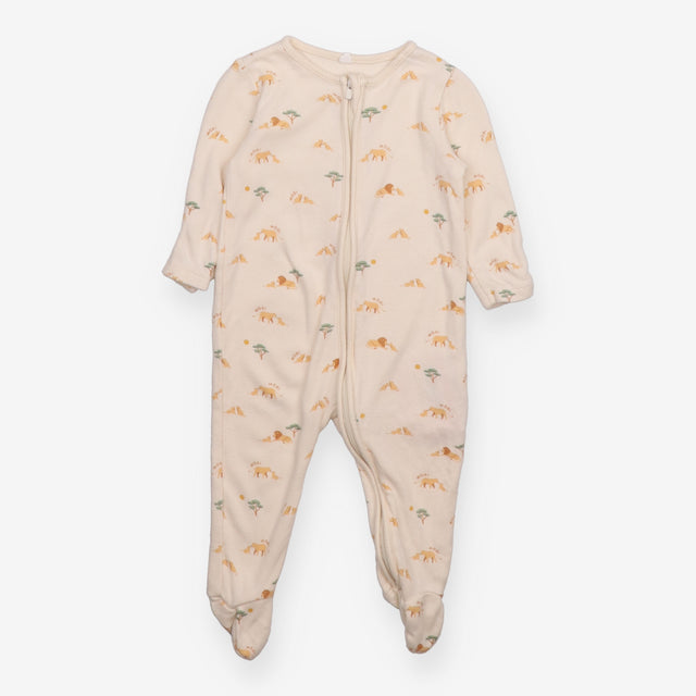 Sleepsuit zip cream Lions