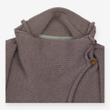 Taupe Wool Blend Sleeveless Cardigan