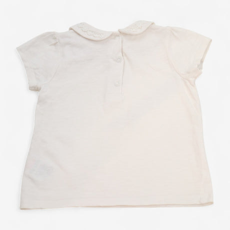 T-Shirt White with Flower Collar