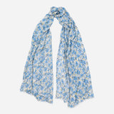 Blue and Yellow Ditsy Floral Lightweight Scarf