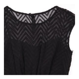 Dress Black Chevron Lace Sleeveless Midi