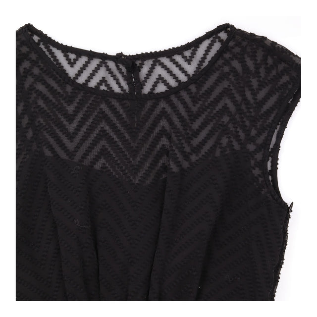 Dress Black Chevron Lace Sleeveless Midi