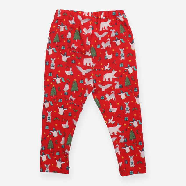 Red festive party animal leggings