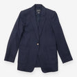 Club Monaco Navy Blue Textured Single Breasted Bla