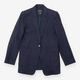 Club Monaco Navy Blue Textured Single Breasted Bla