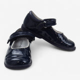 Patent Blue Shoes with white buttons