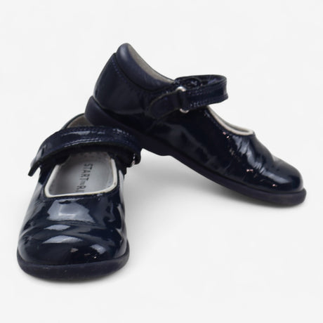 Patent Blue Shoes with white buttons
