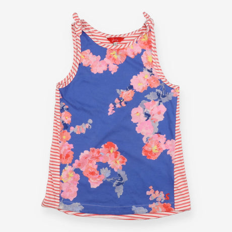 Vest floral blue pink striped back