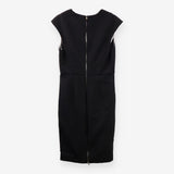 DVF Black Structured Sleeveless Dress with Full Si