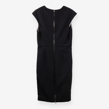 DVF Black Structured Sleeveless Dress with Full Si