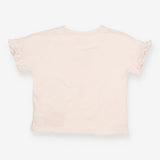 T-Shirt Short Sleeve White Sequin Ice Cream Appliq