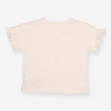 T-Shirt Short Sleeve White Sequin Ice Cream Appliq