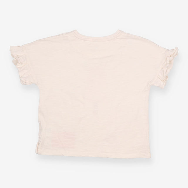 T-Shirt Short Sleeve White Sequin Ice Cream Appliq