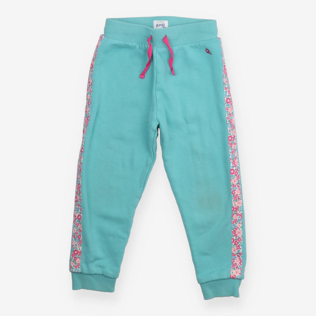 Turquoise Blue Joggers Floral Stripe