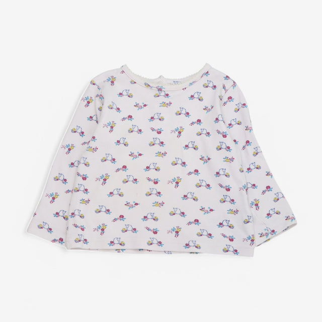 T-shirt LS White with Hedgehogs