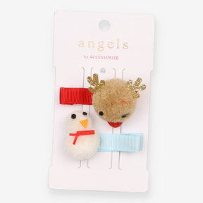 Reindeer and Snowman Hair Clips