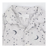 Collared footless sleepsuit grey with stars and mo