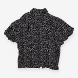 Black Short Sleeve Frill Shirt Scatter Star Print