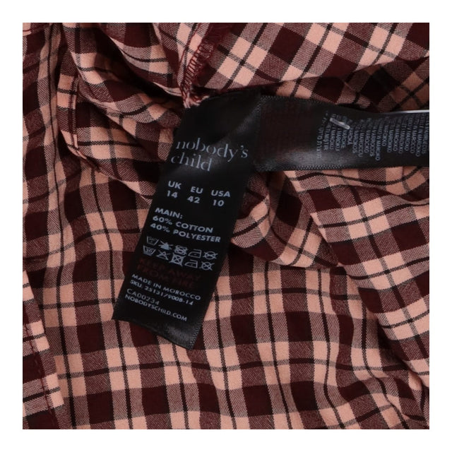 Pink And Brown Check Naples Midi Skirt