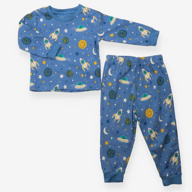 Pyjamas Blue Dinosaurs in Space