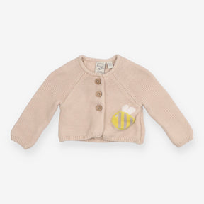 Cream Knit Bumble Bee Cardigan