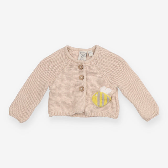 Cream Knit Bumble Bee Cardigan