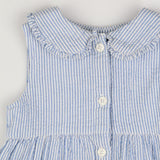Blue Striped Collared Dress