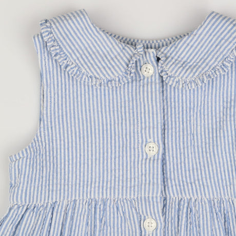 Blue Striped Collared Dress