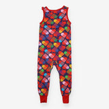 Dungarees jersey blue coloured spade shapes
