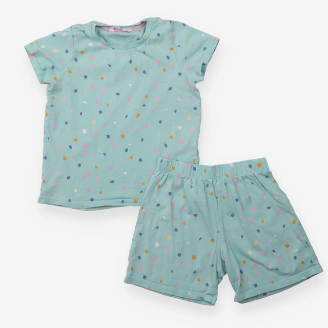 Pyjama Shorties 2 pack Navy Party Animals and Turq