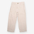 Linen Trousers Neutral Stripe Straight Leg