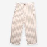 Linen Trousers Neutral Stripe Straight Leg