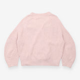 V-Neck Chunky Knit Cardigan Dusty Pink Cotton