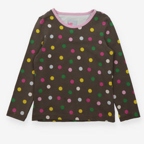 T-Shirt Long Sleeve Brown Multicoloured Spots