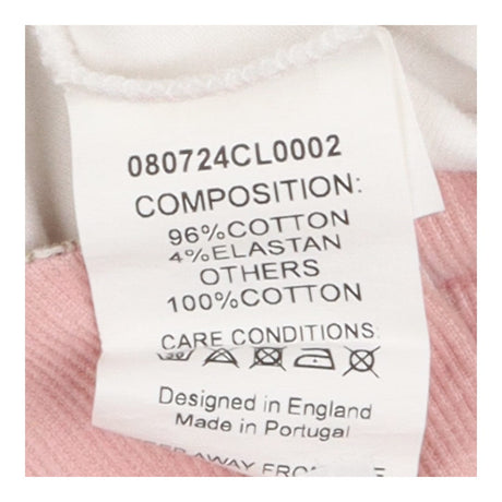 Dungaree set pink needle cord with duck applique