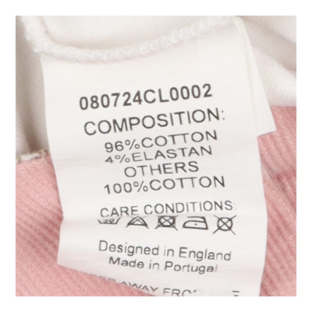 Dungaree set pink needle cord with duck applique