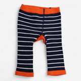 Knit leggings navy and orange badger bottom